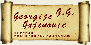 Georgije Gajinović vizit kartica